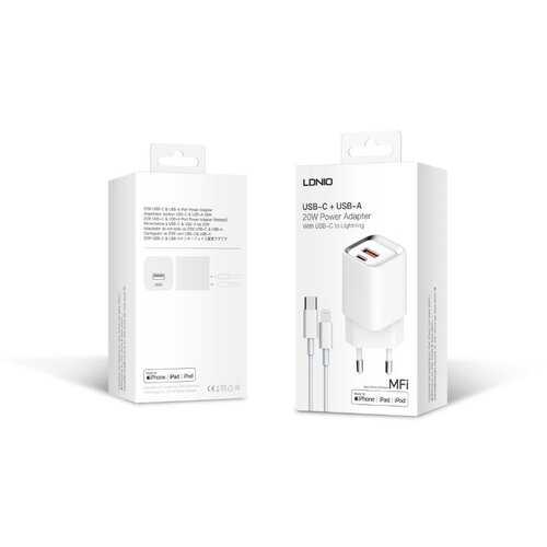 Mfi Kucni punjac LDNIO A2318M PD 20W (USB-A + USB-C) kabal USB-C - lightning Cijene