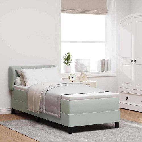 vidaXL Postelja Box Spring s Blazino Svetlo Siva 80x200 cm, (22052440) Cene