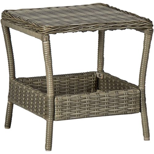 VidaXL Vrtna mizica rjava 45x45x46,5 poli ratan Slike