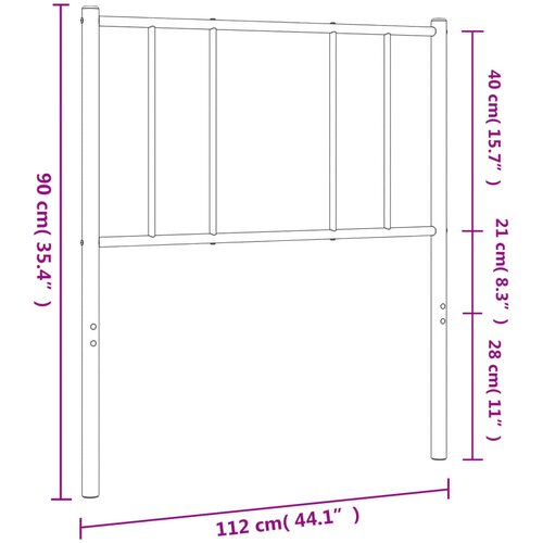  Metalno zamjensko uzglavlje crno 107 cm Slike