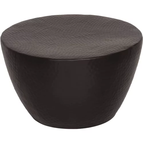 vidaXL Stolić za kavu od čekićanog aluminija Ø 50 x 30 cm crni