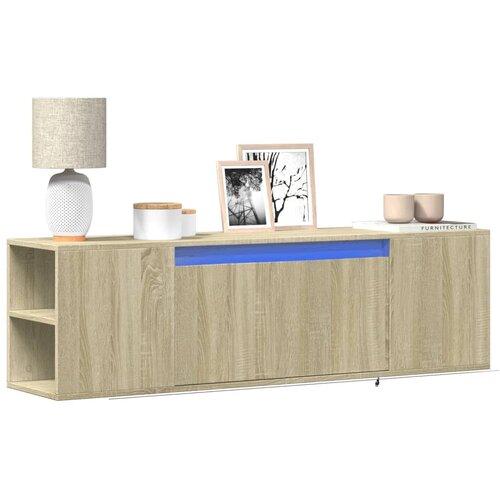  Zidni TV ormarić s LED svjetlima boja hrasta 135x31x39,5 cm Cijene