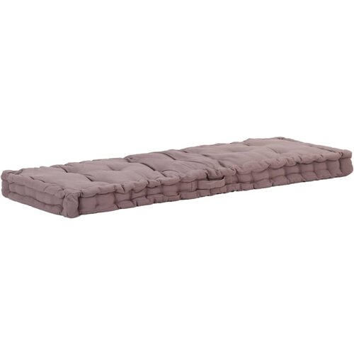 VidaXL Paletni podni jastuk pamučni 120 x 40 x 7 cm smeđe-sivi Slike
