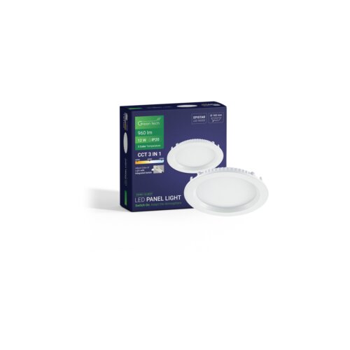 LED panel Green Tech 12W, 3CCT, ugradni, okrugli Cijene