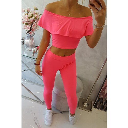Kesi Set with ruffled pink neon Cene