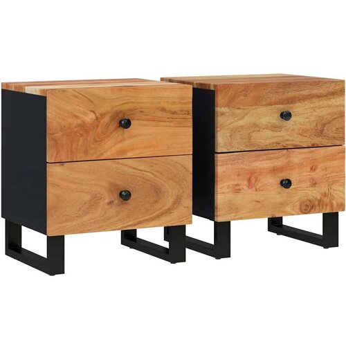  Noćni ormarići 2 kom 40 x 33 x 46 cm masivno bagremovo drvo Slike