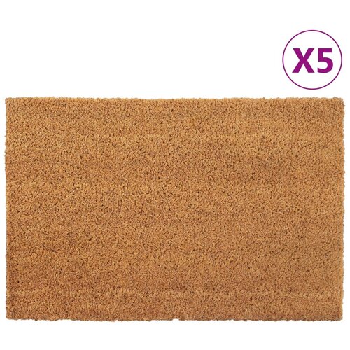 VidaXL Otirači 5 kom prirodni 40 x 60 cm čupavi od kokosovih vlakana Slike