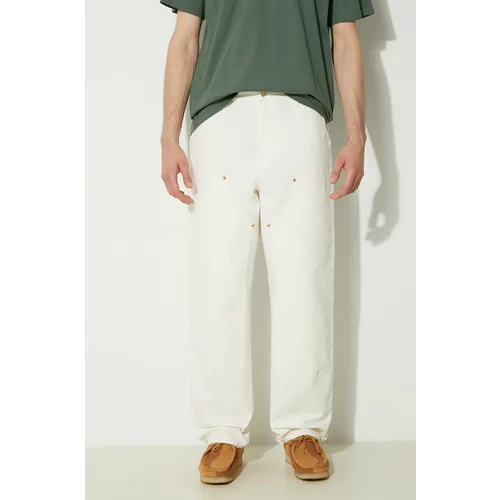 Carhartt WIP Pamučne hlače Double Knee Pant boja: bež, ravni kroj, I031501.D602