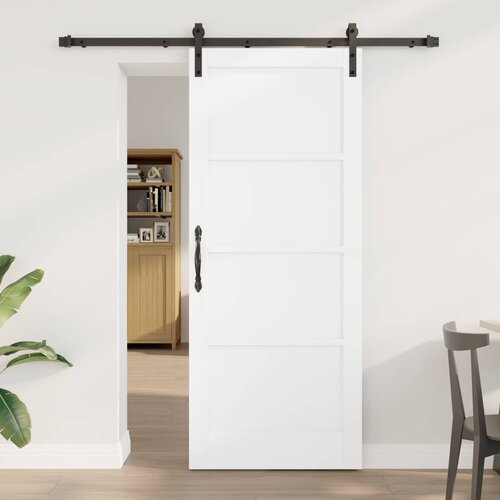  Klizna vrata Bijela i crna 83 x 202 cm Masivna borovina Cijene