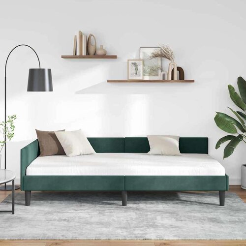 VidaXL krevetni okvir sa kutnim dizajnom tamnozelena 80 x 200 cm Slike