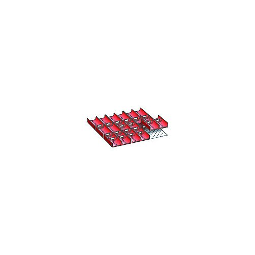 LISTA Komplet razdelilnikov za predal z merami 459 x 459 mm, 9 koritastih vstavkov, 20 koritastih sten, 2-delna izvedba s Ø 70 mm Cene