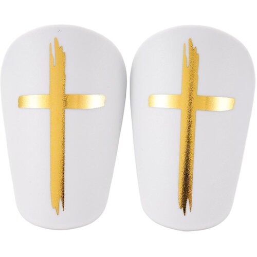 INF Nogometni &scaron;čitniki Cross, PU z EVA peno, 8cm x 5cm, 2 kosa gold white, (5000302560) Cene