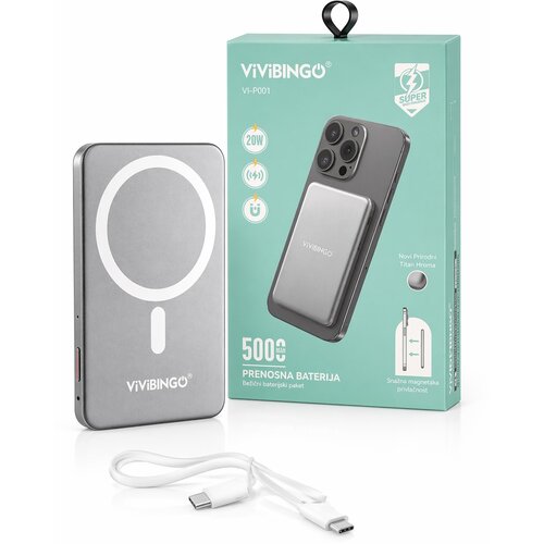 VIVIBINGO Magnetna power bank baterija 5000mAh Slike