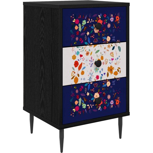  Noćni ormar MAINZ Crni hrast 36 x 33 x 61 cm Konstruirano drvo Slike