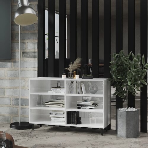 The Living Store Komoda visok sijaj bela 103,5x35x70 cm iverna plo&amp;scaron;ča - Komoda, (21503193) Slike
