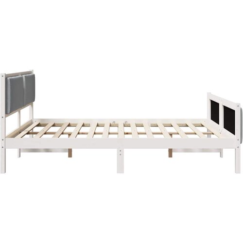  Krevetna konstrukcija Svijetlo siva 180 x 200 cm tkanina Bijela Slike