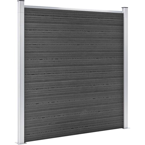  Set panela za ogradu WPC 353 x 186 cm crni Slike