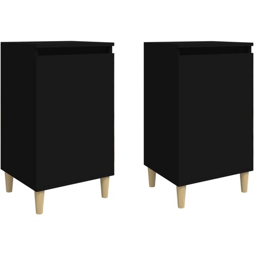  Noćni ormarići 2 kom crni 40 x 35 x 70 cm konstruirano drvo Slike