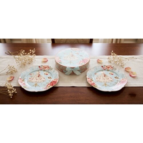 Tanjir DEZERTNI SET 2/1 OP25449 PASTEL PLAVI LOVE 19 CM WY Slike