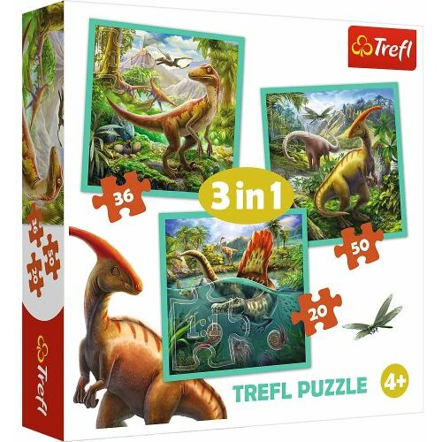 Trefl Puzzle Svet Dinosaurusa 3u1 (20/36/50 delova) Slike