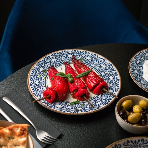 BonBistro Bijeli/plavi porculanski tanjur &amp;oslash; 25 cm Azul &amp;ndash; Slike