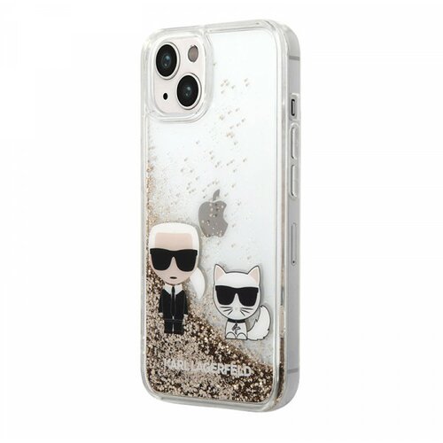 Karl Lagerfeld maska liquid glitter case karl and choupette za iphone 14 plus zlatna full org (KLHCP14MGKCD) Slike