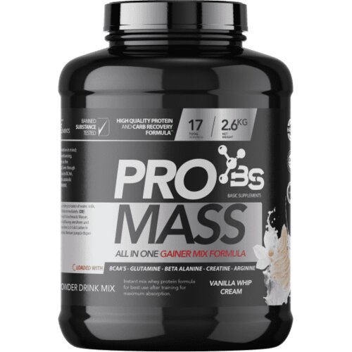 Basic Supplements Pro Mass Gejner, Ukus Vanila, 2.6kg Cene