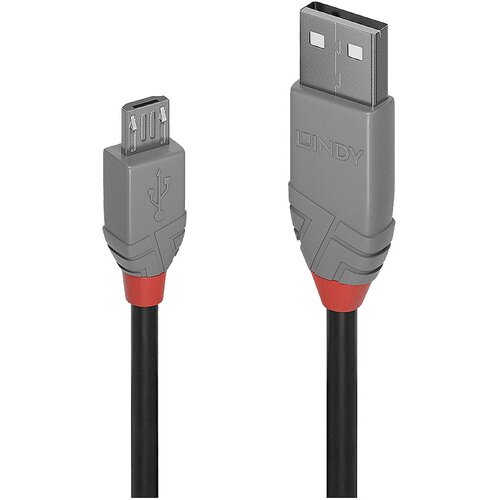 Lindy USB kabel USB 2.0 USB-A vtič\, USB-mikro-B vtič 2.00 m črna\, siva 36733, (20417095) Cene
