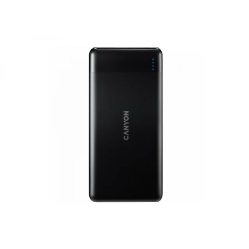 Canyon PB-107 Power bank 10000mAh Li-poly battery, Input Micro/PD 18W(Max), Output PD/QC3.0 18W(Max), quick charging cable 0.3m, 144*68*16mm, 0.25kg, Black - CNE-CPB1007B Slike