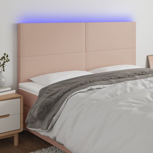  LED uzglavlje boja cappuccina 200x5x118/128 cm od umjetna koža Cijene