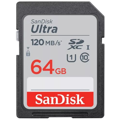 Sandisk SDHC 64GB Ultra Mic.120MB/s A1Class10 UHS-I +Adap. Slike