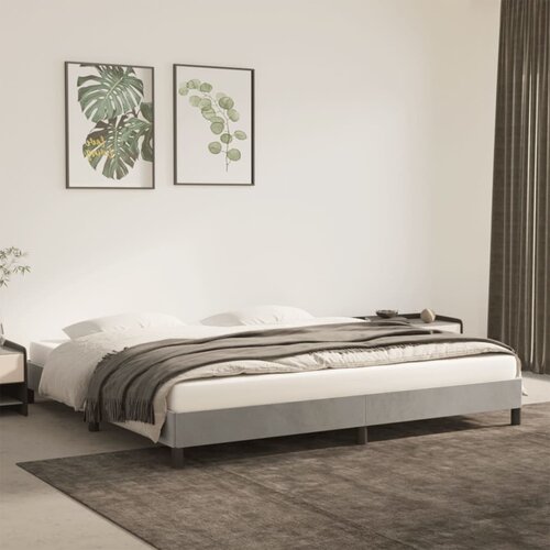 VidaXL okvir za krevet svjetlosivi 200 x 200 cm bar&amp;scaron;unasti Slike