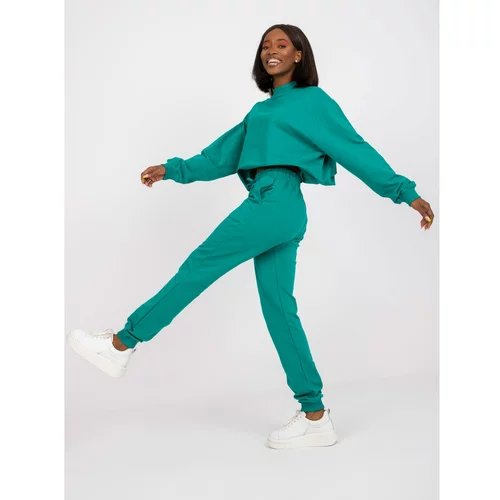 Fashion Hunters Basic dusty green sweatpants with a tie detail