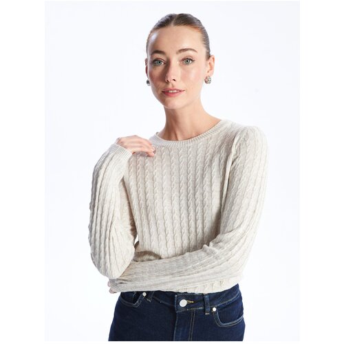 LC Waikiki Crew Neck Self-Patterned Long Sleeve Women's Knitwear Sweater Cene