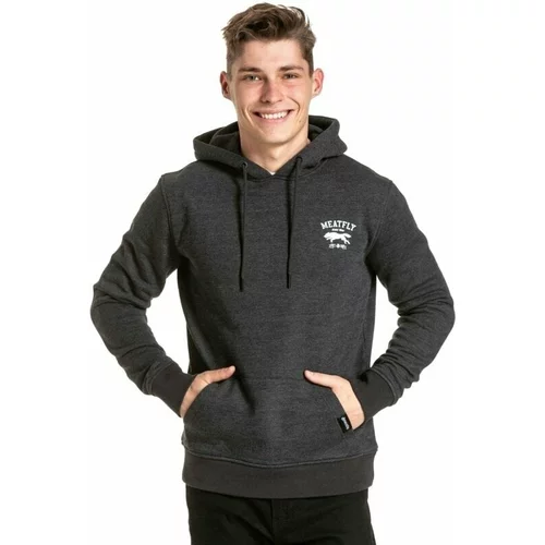 Meatfly Pulover na prostem Leader Of The Pack Hoodie Charcoal Heather S