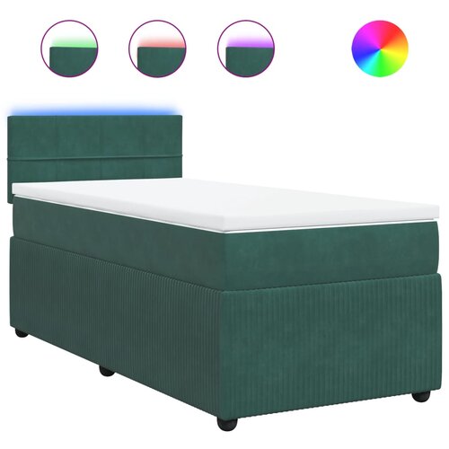 Maison Chic Box spring postelja - Vzmetna postelja z vzmetnico temno zelena 80x200 cm žamet SL4214, (21907493) Slike