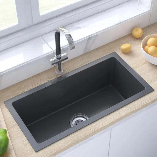  Ručno rađeni kuhinjski sudoper crni od nehrđajućeg čelika