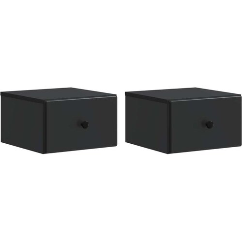  Stenski nočni omarici s predalom 2 pcs Črna 34,5 x 33 x 20 cm, (5000209714) Cene