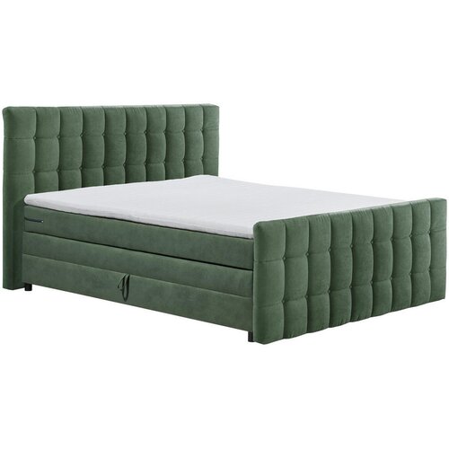 MID.YOU POSTELJA BOXSPRING 180 cm x 200 cm , tekstil, leseni material olivno zelena Cene