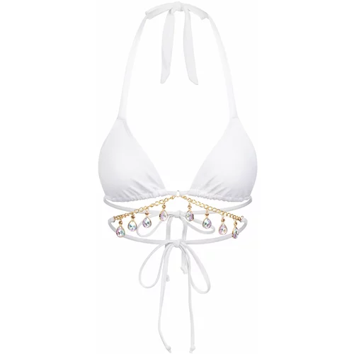 Moda Minx Bikini zgornji del 'Iris Droplet Triangle Wrap' bela