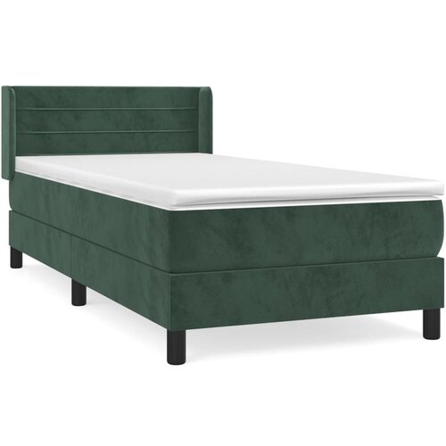  Box spring postelja z vzmetnico temno zelena 80x200 cm žamet Cene
