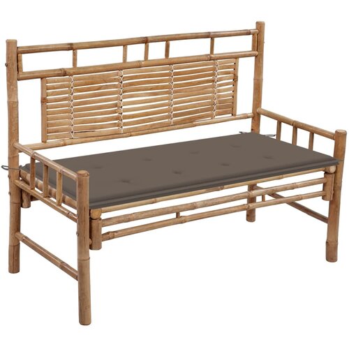 The Living Store Vrtna klop z blazino 120 cm bambus - Vrtna Klop, (21460364) Slike