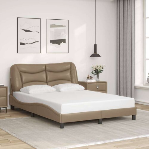  Okvir kreveta LED boja cappuccina 140 x 200 cm od umjetne kože Slike