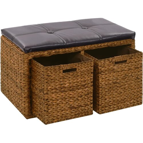  Klupa s 2 ko&amp;scaron;are od morske trave 71 x 40 x 42 cm smeđa Slike