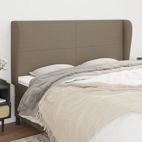 The Living Store vzglavje z u&amp;scaron;esi taupe 203x23x118/128 cm blago - vzglavje, (21418416) Slike