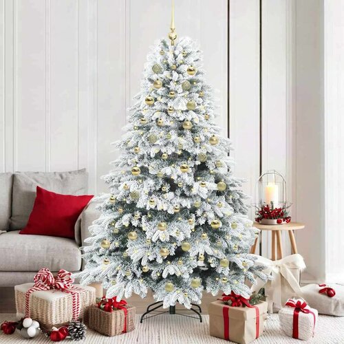 vidaXL Umestno božično drevo med 300 LED Zelena 180 cm PE in PVC Cene