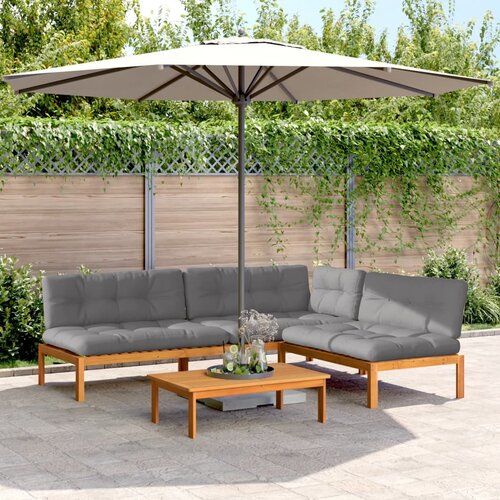  4-dijelni set vrtnih sofa od paleta s jastucima od drva bagrema Cene