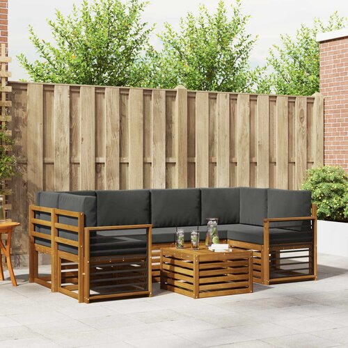  Set vanjskih sofa 7 kom. Prirodna i antracit Cene