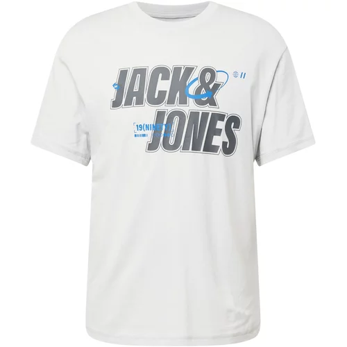 Jack & Jones Majica 'BLACK' modra / siva / svetlo siva / bela