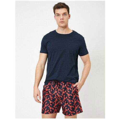 Koton Men's Navy Blue Patterned Swimsuit Cene